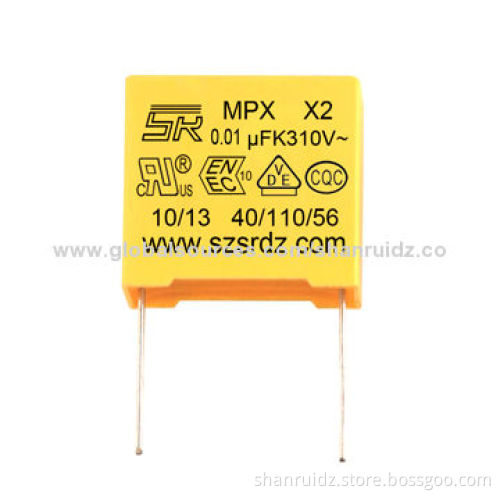 Suppression Capacitor with 10mm Pitch, Made of Metalized Polypropylene Film for Power Supply